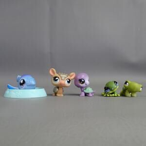 LPS Littlest Pet Shop Lot Turtle Meg Turtle Armadillo Whale Gecko